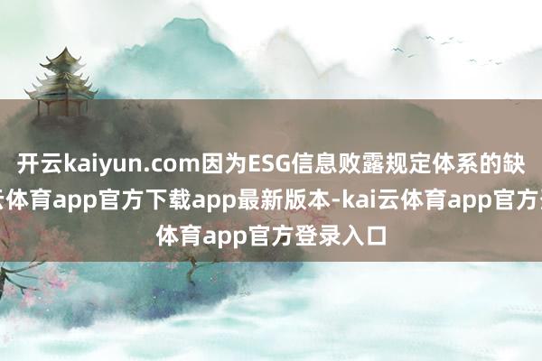 开云kaiyun.com因为ESG信息败露规定体系的缺失-kai云体育app官方下载app最新版本-kai云体育app官方登录入口