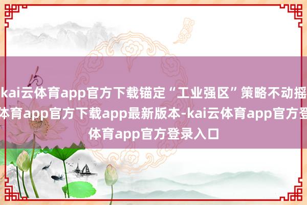 kai云体育app官方下载锚定“工业强区”策略不动摇-kai云体育app官方下载app最新版本-kai云体育app官方登录入口