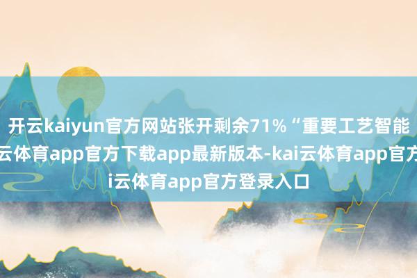开云kaiyun官方网站张开剩余71%“重要工艺智能化后-kai云体育app官方下载app最新版本-kai云体育app官方登录入口